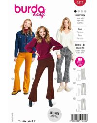 Burda patroon flared broek 5874 maat 34 t/m 48