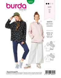 Burda patroon 6253 maat 34 t/m 44