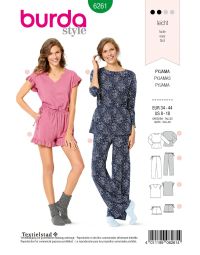 Burda patroon 6261 maat 34 t/m 44