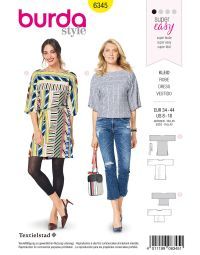 Burda patroon 6345 maat 34 t/m 44