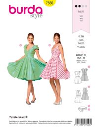 Burda patroon 7556 maat 32 t/m 44