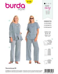 Burda patroon 8108 maat 44 t/m 60
