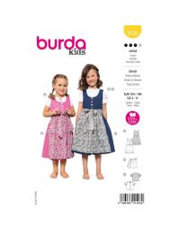 Burda patroon 9230 maat 104 t/m 140