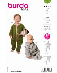 Burda patroon 9235 maat 56 t/m 98
