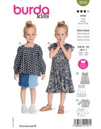 Burda patroon 9249 maat 98 t/m 122