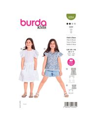 Burda patroon 9264 maat 104 t/m 146