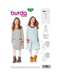 Burda patroon 9286 maat 104 t/m 146