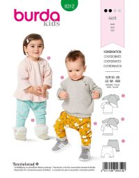 Burda patroon 9312 maat 56 t/m 86