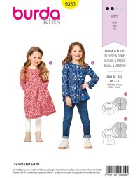 Burda patroon 9350 maat 98 t/m 122