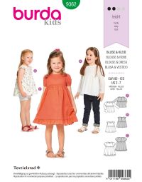 Burda patroon 9362 maat 98 t/m 122