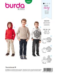 Burda patroon 9407 maat 104 t/m 140