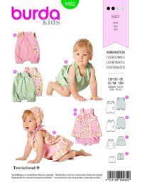 Burda patroon 9462 maat 62 t/m 80