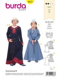 Burda patroon 9473 maat 98 t/m 158