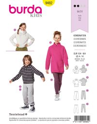 Burda patroon 9482 maat 104 t/m 164