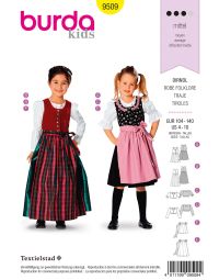 Burda patroon 9509 maat 104 t/m 140
