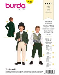 Burda patroon 9528 maat 122 t/m 158