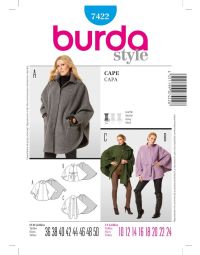 Burda patroon 7422 maat 36 t/m 50