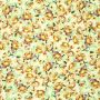 Stretch katoen bloemen print groen