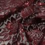 Shiny foil kant stof bordeaux