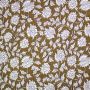 Double face jacquard Botanische bloem oker