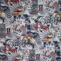 Manga jacquard jeansblauw