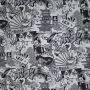 Manga jacquard zwart