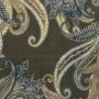 Suedine print paisley donker khaki