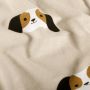 Flanel stof bedrukt Honden Beige