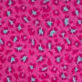 Katoen Combi patchwork Leopard stof fuchsia