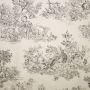 Vintage canvas Toile de Jouy grijs