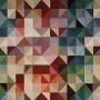 Gobelinstof Retro Blokken bordeaux