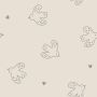 Stretch badstof Vogels beige