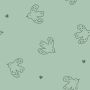 Stretch badstof Vogels mint