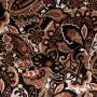 Viscose satijn paisley zwart bruin