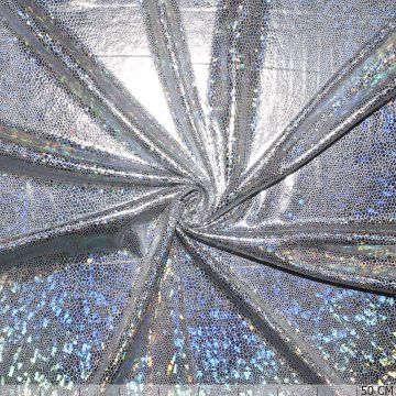 Stretch Glitter Snow Zilver