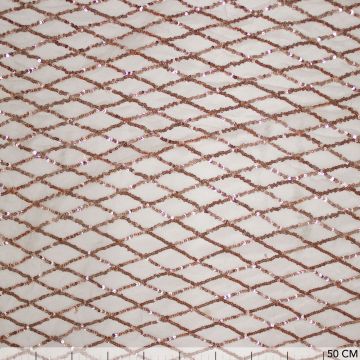 Pailletten mesh diamant poeder roze