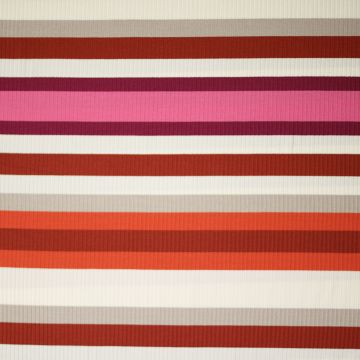 Gebreide Ribtricot strepen rood