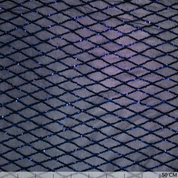 Pailletten mesh diamant donkerblauw