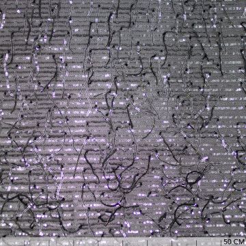 Zilver pailletten mesh met slierten