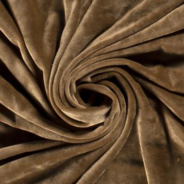 Plain Tricot Fluweel Camel