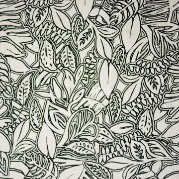 Viscose Linnen bloemen ecru