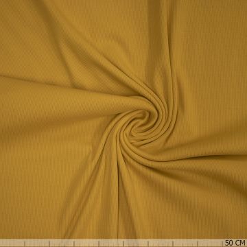 Rib tricot mosterd geel