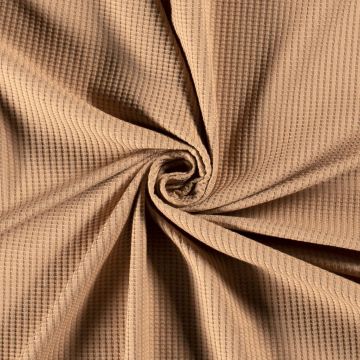 Gebreid wafeldoek camel
