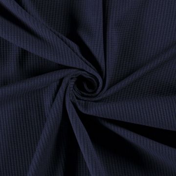 Gebreid wafeldoek marine