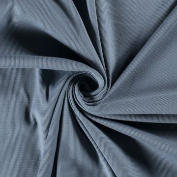 Rib tricot katoen staalblauw