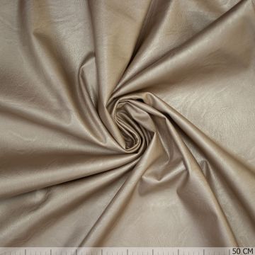Metallic stretch imitatie leer beige