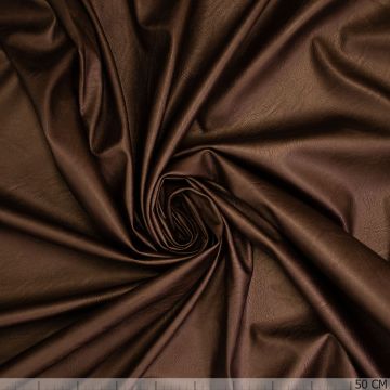 Metallic stretch imitatie leer bruin