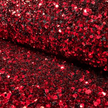 Pailletten velours rood