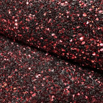 Pailletten velours warm rood