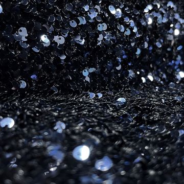 Pailletten velours marineblauw